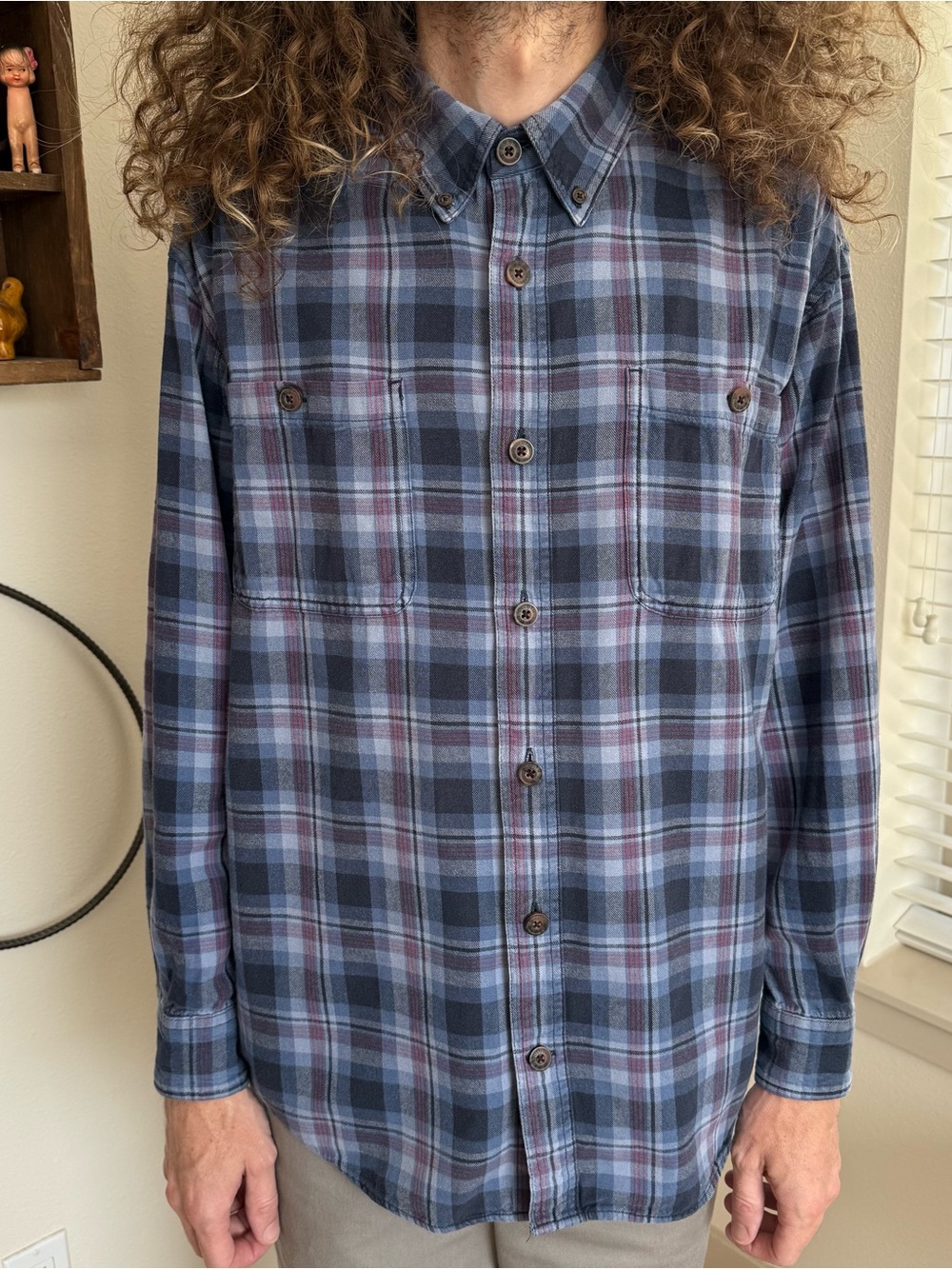 Vintage Y2K Blue Plaid Flannel Duluth Grunge Gorpcore ~ Size Large